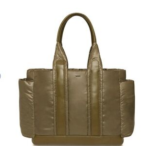 caraa Olive Green Puffer Tote Bag